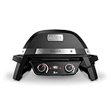 Weber PULSE 2000 Elektro Grill, 49 x 39cm Grillfläche, Temperaturen über 300°C, Zwei-Zonen-Grillen, Digitaler Temperaturregler & Thermometer, Porzellanemaillierter Guss-Grillrost - Schwarz (82010079)