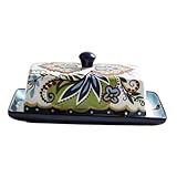 Generisch Keramik Butterdose mit Deckel Dessertteller Mittelgroß Umweltfreundliche Speiseschale für Zuhause und Café