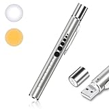 flintronic Pupillenleuchte Medizin, Diagnostikleuchte Krankenschwester Rettungsdienst Zubehör, mit Pupillenmessgerät & Lineal, Aufladbar USB LED Stiftlampe für Krankenschwester Studentische Ärzte