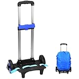 QWORK® Rucksack Trolley, 6 Räder Trolley für Schultaschen, Klappbarer Trolley, Aluminiumlegierung Trolley für Rucksack