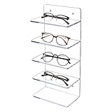 Sonnenbrillen-Präsentationsständer – Brillen-Präsentationsständer | Transparenter Brillen-Organizer | Klarer Brillen-Präsentationsständer | 5-stöckiges Acryl-Brillenregal für Zuhause