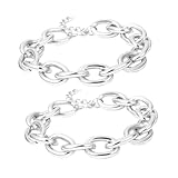 Healeved 2 Stück Vintage Halskette Große Kette Halsketten Für Damen Klobige Charm Halskette Klobige Halskette Gothic Schmuck Statement Halskette Klobiger Glieder