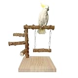 Vogelspielplatz, Sitzstangen Set für Vögel, Vogelschaukel, Sitzstangen Haustier, Schaukelspielzeug Aus Holz, Papagei Ständer Spielzeug, Tribüne Haustier Papagei Schaukel Tribüne