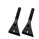 SEHAUSEU 2 Stück Eiskratzer Auto, ABS Eisschaber, Rutschfester Ergonomischer Softgriff, Scheibenkratzer Auto, Länge 26 cm, Breite 11 cm, für Autos im Winter (Schwarz + Schwarz)