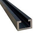 Aluminium C-Profil Black Edition 2m passend für M8 Schraube eloxiert, Alu C Profil schwarz 17x11mm