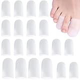 iPobie Zehenkappen,Silikon Zehenschutz Großer,20 Stück Weiches Zehenschoner,Zehentrenner Nagelkappen,Fußaufkleber Schutzhülle Verschleißschutz Zehenpflaster Damen Herren