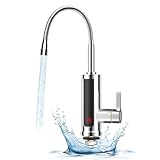 babikeen Wasserhahn mit Durchlauferhitzer, Elektrischer Wasserhahn mit Durchlauferhitzer, 360° Drehbarer LED Durchlauferhitzer Wasserhahn, 220V 3000W Elektrischer Wasserhahn