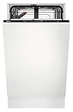 AEG FSE73407P Vollintegrierter-Geschirrspüler / 45cm / AirDry - perfekte Trocknungsergebnisse / D / energiesparend / Besteckkorb / QuickSelect Display / Startzeitvorwahl / Wasserstopp / extra leise
