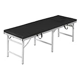 aoiuaoeniu Massageliege Klappbar mit Loch - Metall - 2 Teile - Tragfähigkeit 200 kg - Kunstleder, hochdichte Füllung - 180 /185CM