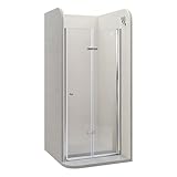 Einzelfalttür 84-88 cm Höhe: 195 cm, Duschfalttür aus 6mm ESG Sicherheitsglas in Klarglas - Duschtür, Duschabtrennung, Nischentür