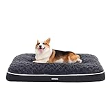 HMTOPE Orthopädisches Hundebett, Hundematte im Doppelstock-Design, Waschbar Hundekissen, Abnehmbar Hundekorb, 90 cm für Kleine bis Mittelgroße Hunde, Dunkelgrau
