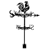 SUPERDANT Hahn Wetterhahn Huhn Schmiedeeisen Wetterhahn fürs Dach Garten Wetterfahne Richtungsschild Für Den Außenbereich Bauernhaus Dekoration Wetterfahnen Hahn Weathervane für Yard Garten Bauernhof
