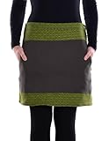 Vishes - Alternative Bekleidung - Thermorock Warmer Damen Winterrock kurz Taschenrock aus ECO-Fleece Olive 44