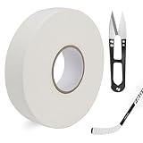 LBING Schläger Tape Hockeyschläger Tape 25M Rutsch Griffband Sporttape Eishockey Griffband Schlägertape Mit 1 Stück Schere (Weiß)