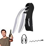 Weinflaschenöffner, klassischer vertikaler Hebelkorkenzieher, ergonomischer Korkenzieher mit vertikalem , manuelle Werkzeuge für Bar und Wein mit Antihaft-Schrauben
