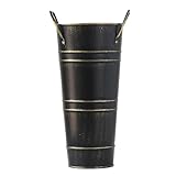 Schirmständer Regenschirmständer Multifunktion Umbrella Holder/Dekorative Vase/Blumeneimer,Vintage Regenschirmständer Aus Metall,Regenschirm Ständer Mit Griffen Für Eingang Flur Zuhause Büro (Black)