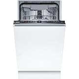Bosch SPV2HMX42E, Serie 2, Smarter Geschirrspüler Vollintegriert, 45 cm breit, Besteckschublade, extra Trocknung auf Knopfdruck, höhenverstellbarer Oberkorb, leiser und effizienter Motor, mit aquaStop