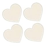 TIDTALEO 4 STÜCKE Herzförmige Holz taschenboden Øcm mit Glatter Oberfläche und Vorgebohrten Löchern für DIY Häkeln und Strickprojekte für Handgefertigte Korbtaschen und Bastelarbeiten