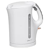 Clatronic® Wasserkocher | Kettle | Wasserkocher 1,7 L mit automatischer & manueller Abschaltung | herausnehmbarer Kalkfilter | max. 2200Watt | Wasserkocher weiß | WK 3445