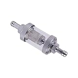 Liseng Universal Chrom Glas Kraftstoff Benzin Dieselmotor Inline Filter 5/16 '8mm Silber für Motorräder
