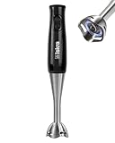 Iskra Stabmixer Edelstahl, Pürierstab 700W mit Edelstahl Mixfuß, Schwarz