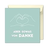 Premium Dankeskarte, Dankeschön Grußkarte, zum Abschied, für Hochzeiten, Freund, Freundin, Familie, Kollegen - stylische Grußkarte 'Sowas von Danke', quadratisch mit Umschlag