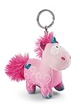 NICI 49100 Schlüsselanhänger Einhorn Midnight Floral 10cm pink-Nachhaltiger Begleiter Kuscheltieranhänger mit Schlüsselring für Schlüsselband, Schlüsselbund & Schlüsselhalter