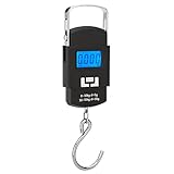 Retoo Tragbare LCD Digitale Kofferwaage, Gepäckwaage, Hängewaage mit Hintergrundbeleuchtetem Digitalanzeige bis 50kg, Elektronische Fischwaagen für Hausgebrauch, Reisen, Freien, Tara-Funktion