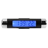 Clock Thermometer, Multifunktionales Auto Auto Elektronisches Uhrenthermometer LED Hintergrundbeleuchtung Digitalanzeige