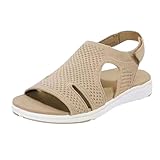QJDFLL Motorrad Schuhe Damen für Strand, mit verstellbarem Riemen für den Sommer(Beige,42.5)