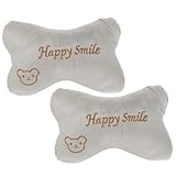 LOORGVEL 2 Stück Weiche Atmungsaktive Auto Nackenkissen in Plüschige Kopfstütze für Komfortables Fahren und Reisen Passend für Autositze Ergonomische Nackenstütze