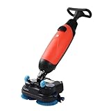 AETEREOS 360 ° drehbare Kehrmaschine, Kehren, Waschen, Blasen, 1200 m²/h, 80 min Akkulaufzeit, einstellbare Geschwindigkeit, Doppelwellen-Doppelrollenbürste für Hotels & Einkaufszentren Red-220V