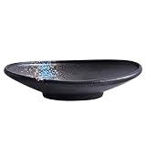 MAGICLULU 1stk Keramikschale Obstschale Speiseteller Aus Porzellan Schüssel Sauce Gericht Kleine Dekoschale Platte Nudelschalen Ramenschale Mit Deckel Obstkorb Mit Deckel Schwarzes Geschirr