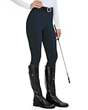 HMILES Reitleggings Damen Vollbesatz High Waist Elastische Reithose Damen mit Handytasche Gürtelschlaufen Marine Blau S