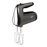 Tefal Power Mix Silence Handmixer, 600 Watt, variabler Geschwindigkeitsregler, Turbo- und Auswurf-Funktion, extrem leiser Motor, Handrührgerät inkl. 2 Rührbesen und 2 Knethaken, grau, HT650E38