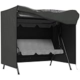 Outsunny Hollywoodschaukel Abdeckung 3 Sitzer, Wasserabweisend Winterfest Schutzhülle für Gartenschaukel, UV-Beständig Abdeckplane, Abdeckhaube, Reißfest 420D Oxford Gewebe, 177x114x152cm Dunkelgrau