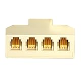 Meiliyizu 4-Wege-RJ11-Buchse, Telefon-Splitter-Adapter, 6P4C, 6P2C, für Telefone und Faxgeräte, nahtlose Verbindung