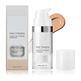 Foundation Color Changing, Farbwechselnde Foundation für Reife Haut, Flawless Concealer Flüssig Foundation Make Up, Lang Anhaltender Makeup Halt changing Foundation, Feuchtigkeitsspendende(12ml)