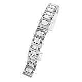 Keramik-Uhrenarmband mit Schnellverschluss, geeignet for Damen und Herren(Silver White,16mm)