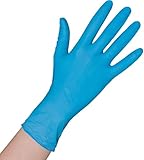 Herrmann 200x Einweghandschuhe Blau, Einmalhandschuhe M, Handschuhe Einweg 200 Stück/Box, Gummihandschuhe puderfrei, latexfreie Nitrilhandschuhe in S, M, L, XL Putzhandschuhe, Koch-/Küchen-Handschuhe