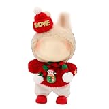 VYIBPDY 5-teiliges Set Weihnachten Plüsch Puppenkleidung,Nur für 17cm Puppen,Geeignet für Weihnachtsdekorationen und Sammlungen, Puppen nicht im Lieferumfang Enthalten(A)