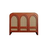 GELASIGE Sideboard-Schrank, chinesisches Rattan, Retro, Eingangsschrank, Küche, Holz-Sideboard, Wohnzimmer, Aufbewahrungsschrank, Sideboard, Schrank mit Stauraum (S: 120 x 40 x 100 cm)