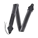 Wisebom Gitarrengurt, Geflochtene Verstellbarer Baumwolle Gitarren-Gurt, mit Leder Ende 3 Plektrumhaltern, Effektiver Druckentlastender, für E-Gitarre, Westerngitarre, Akustikgitarre & Bass, Schwarz