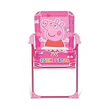 ARDITEX Peppa Pig Klappstuhl für Kinder, Outdoor-Stuhl für Strand, Garten und Terrasse, Metallrahmen, Armlehnen aus Kunststoff und Sitzfläche aus Segeltuch, 38 x 32 x 53 cm, Rosa, PP16177