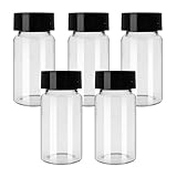 haituoyizhan 5 Stück/Los, 3 ml, 5 ml, 10 ml, 15 ml, 20 ml, 30 ml, 40 ml, 50 ml (klar/braun), Glasversiegelungsflasche, Reagenz-Probefläschchen mit Kunststoffdeckel, Schraubverschluss (50 ml,