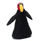 Eierwärmer aus Filz mit Motorrad-Helm Pinguin Rabe Vogel Tier Filzfigur