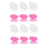 Healvian 12Stücke Silikon Lippenbürsten Schutzkappen Verlust Abdeckungen Für Lippenbürsten Halter Für Lippenbürsten Halbsichtbare Pfirsichrosa Farben