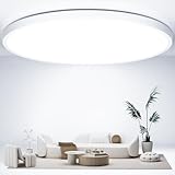 50CM Deckenlampe Led Deckenleuchte Flach - 48W 6500K 4800LM Kaltweiß Rund Küchenlampe Badlampe Led Deckenlampe Wohnzimmer Lampe Decke für Küche Schlafzimmer Badezimmer Kinderzimmer Modern Utra Dünn