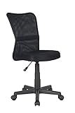 SixBros. Bürostuhl,Schreibtischstuhl, Drehstuhl für’s Büro oder Kinderzimmer, stufenlos höhenverstellbar, Schreibtischstuhl für Kinder aus Stoff, schwarz H-298F/2064