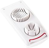 Leifheit Eierschneider Combi ComfortLine-Serie mit 3 Funktionen, Champignonschneider schneidet sauber und exakt, Küchenhelfer zum Schneiden von Eiern, Pellkartoffeln, rostfreier Schneidedraht, weiß